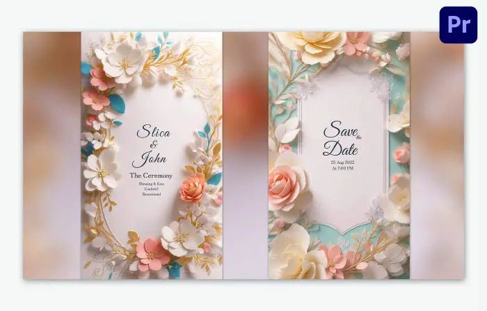 Creative 3D Floral Style Wedding Invitation Instagram Story